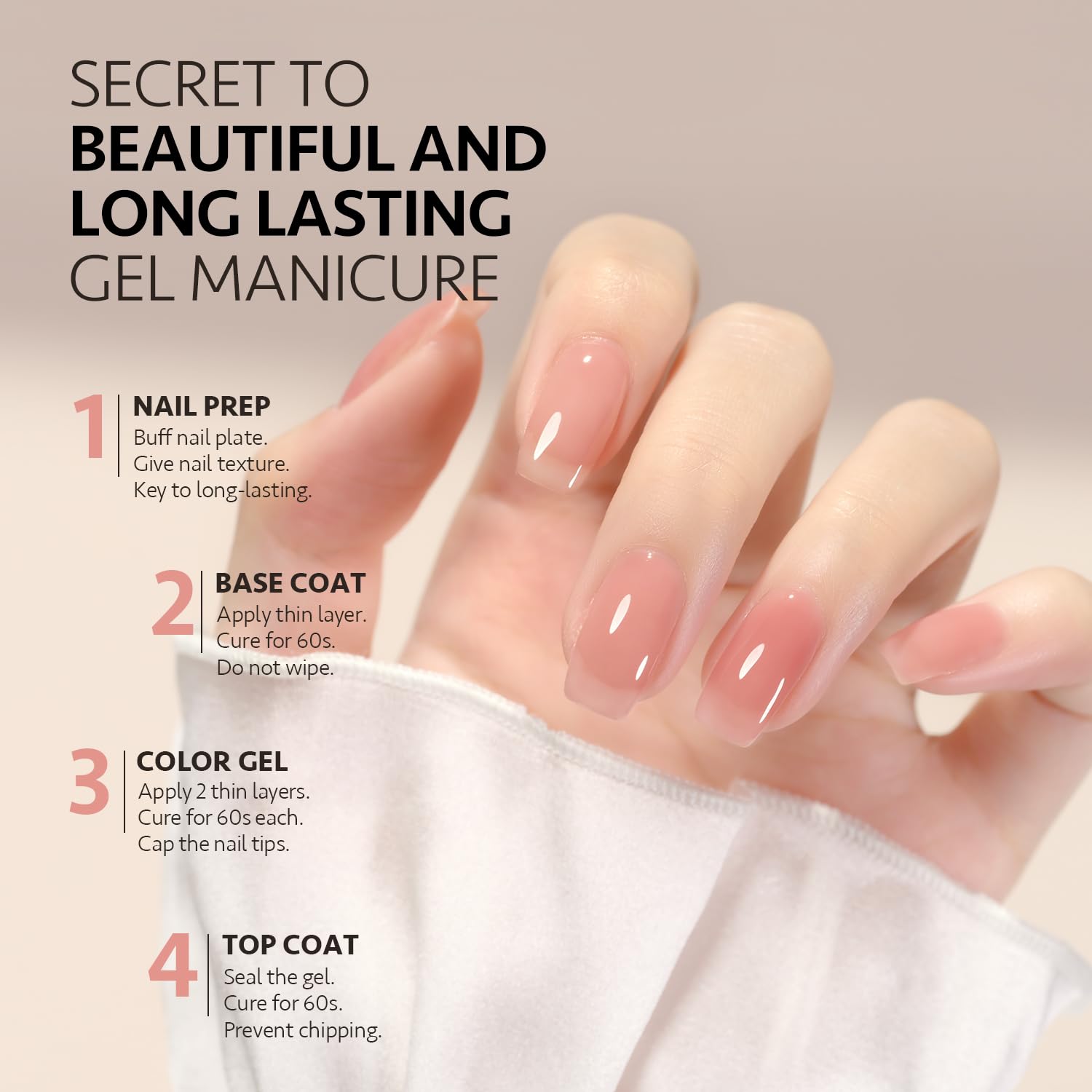 GAOY Jelly Nude Gel Nail Polish: acabado brillante que realza uñas con estilo.