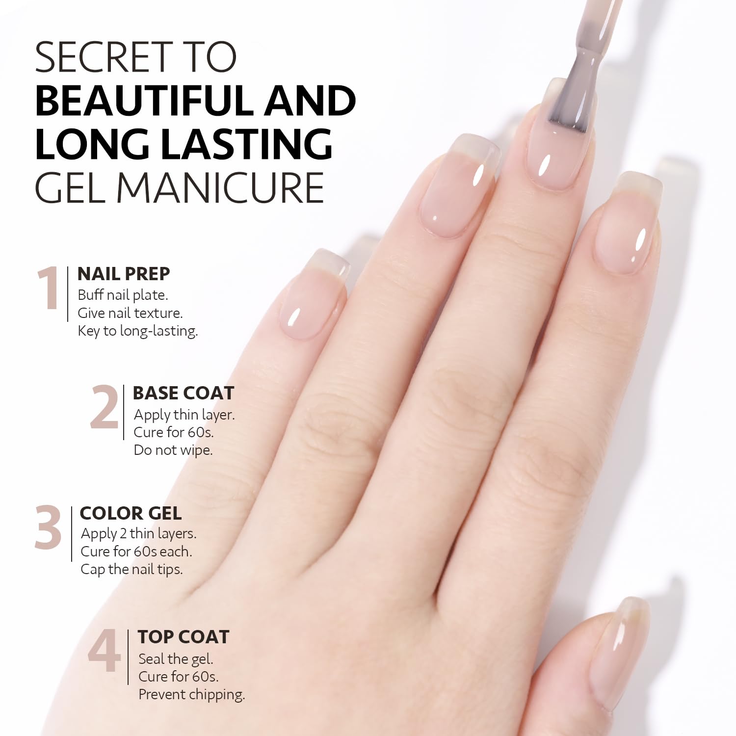 GAOY Jelly Nude Gel Uñas: remoción sencilla para cambiar de color.