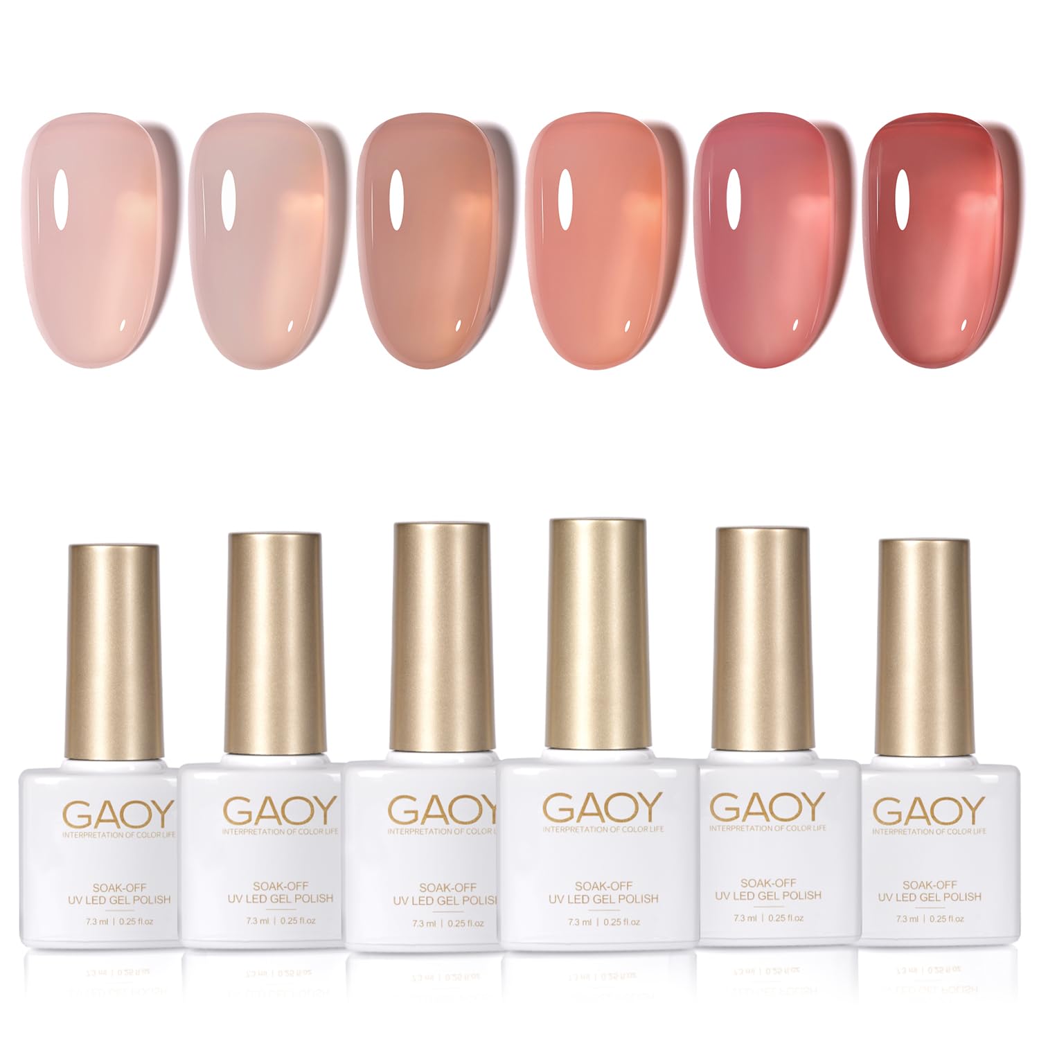 GAOY Jelly Nude Gel: botellas de esmalte gel translúcido para un acabado natural en casa