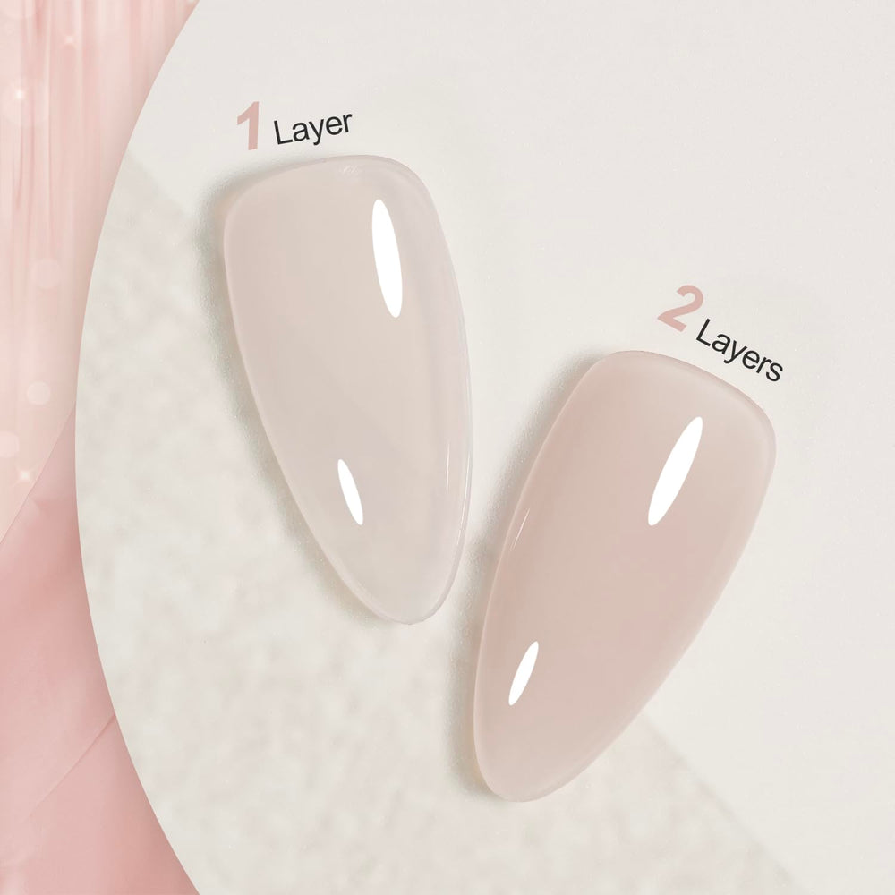 GAOY Jelly Nude Gel Uñas: aplicación fácil con pincel para acabado uniforme.