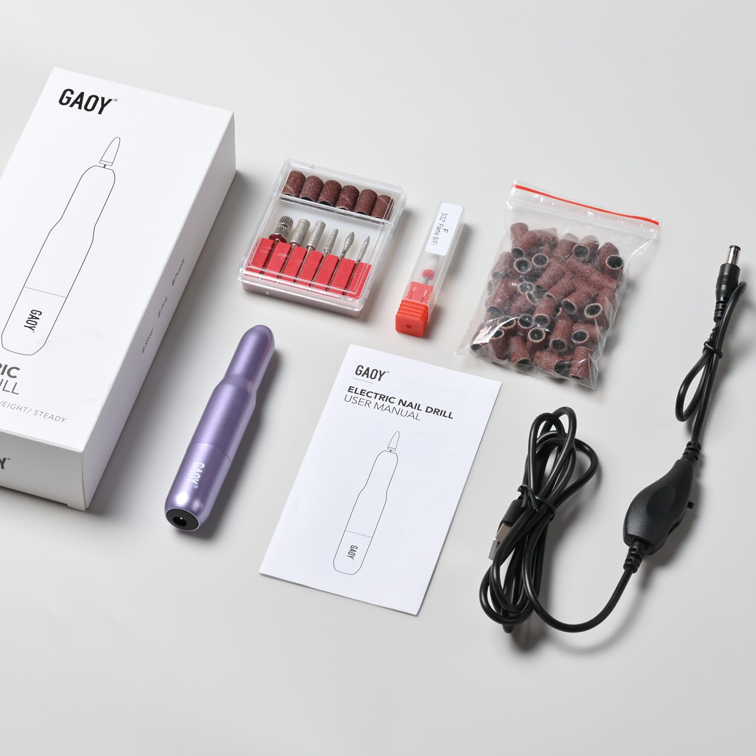 GAOY kit de accesorios incluido, brocas y bandas para tecnicas.