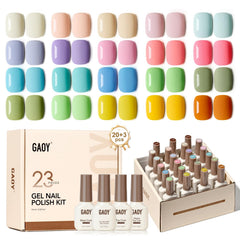 GAOY kit esmalte gel 23 piezas en colores pastel macaron para uñas personalizadas