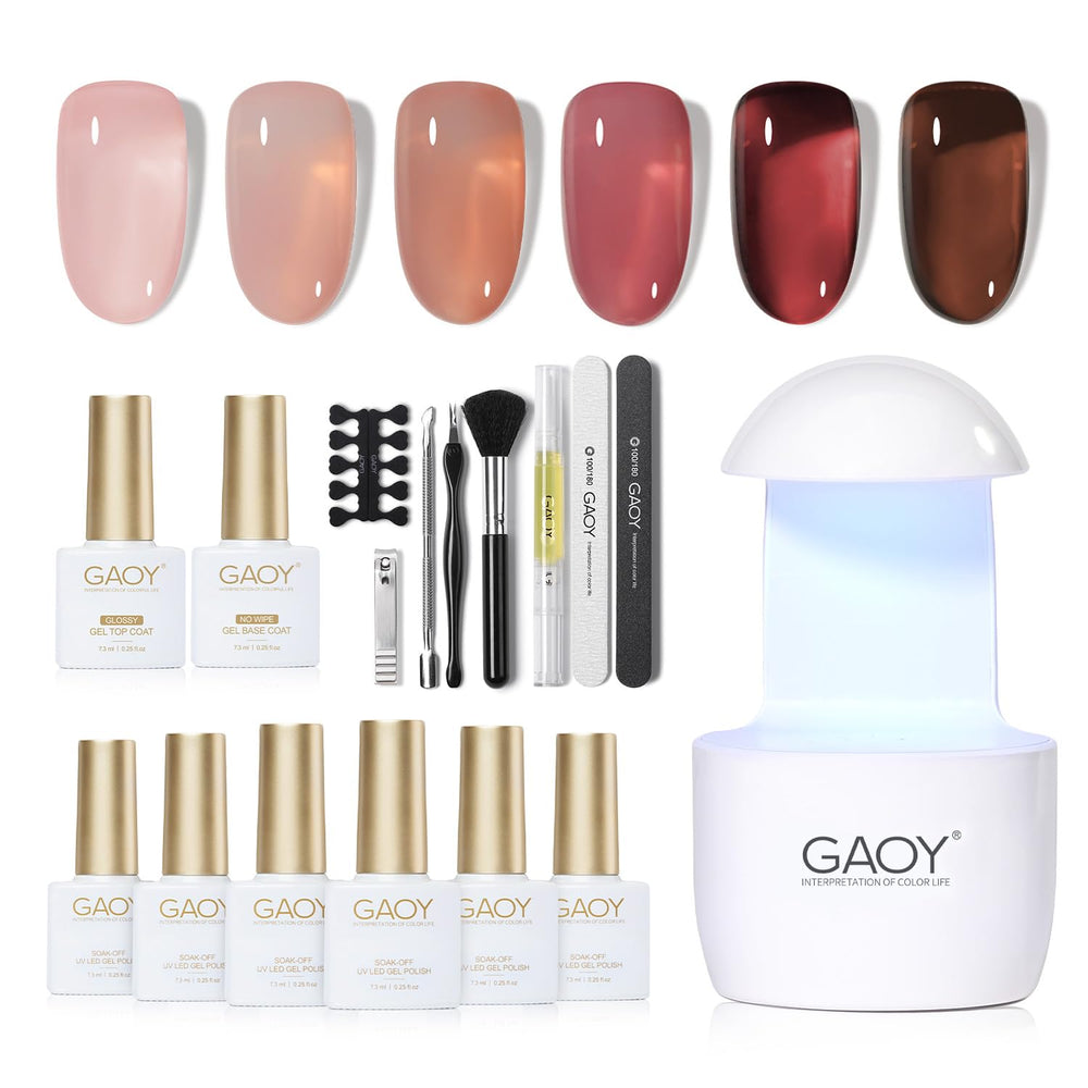 GAOY kit esmalte gel 6 colores para manicura duradera en casa