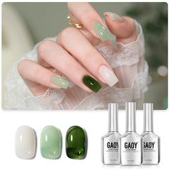 GAOY kit de esmalte en gel para uñas en tres colores, 16 ml, tono Menta Leche.