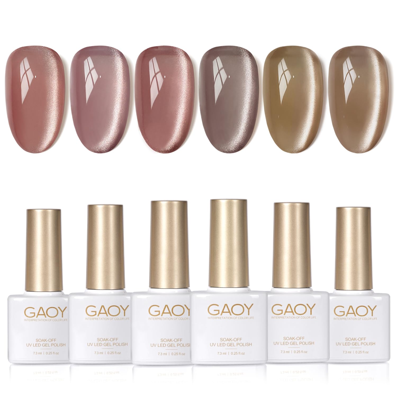GAOY kit esmalte ojo de gato bosque puesta del sol para uñas en casa