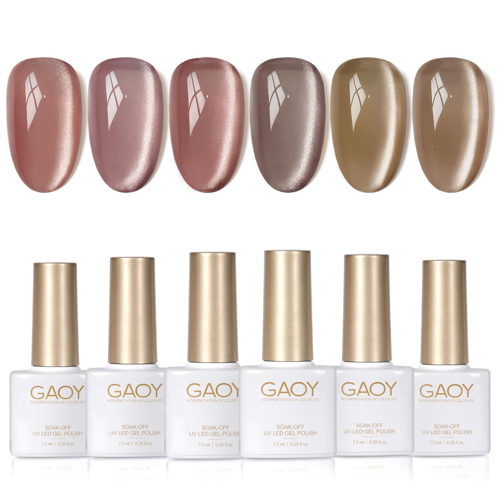 GAOY kit esmalte ojo de gato bosque puesta del sol para uñas en casa