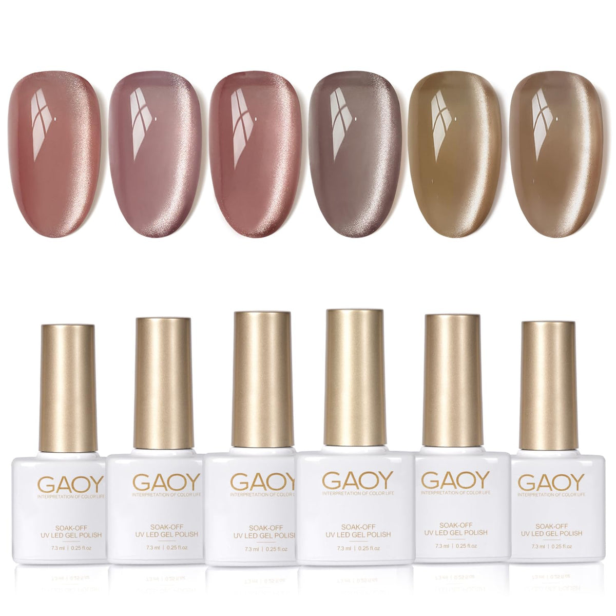 GAOY kit esmalte ojo de gato bosque puesta del sol para uñas en casa