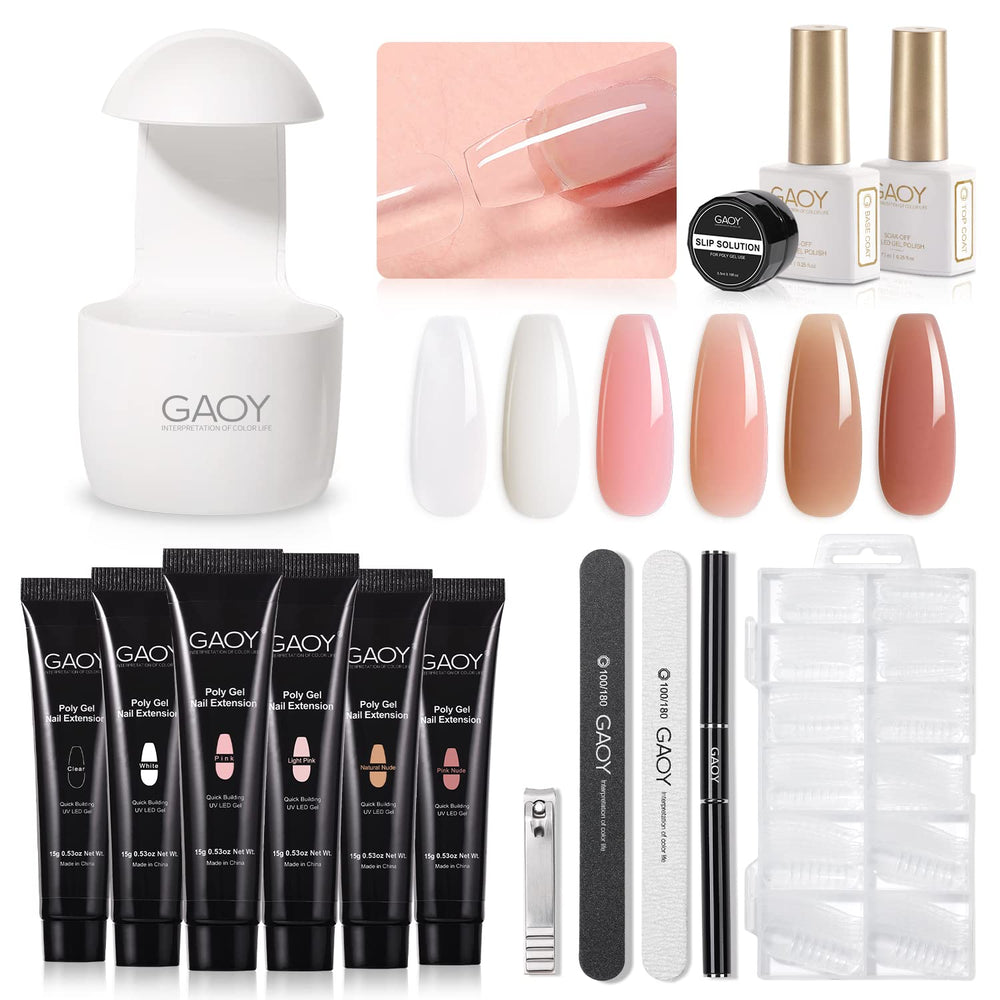 GAOY kit poligel con lámpara UV para uñas duraderas