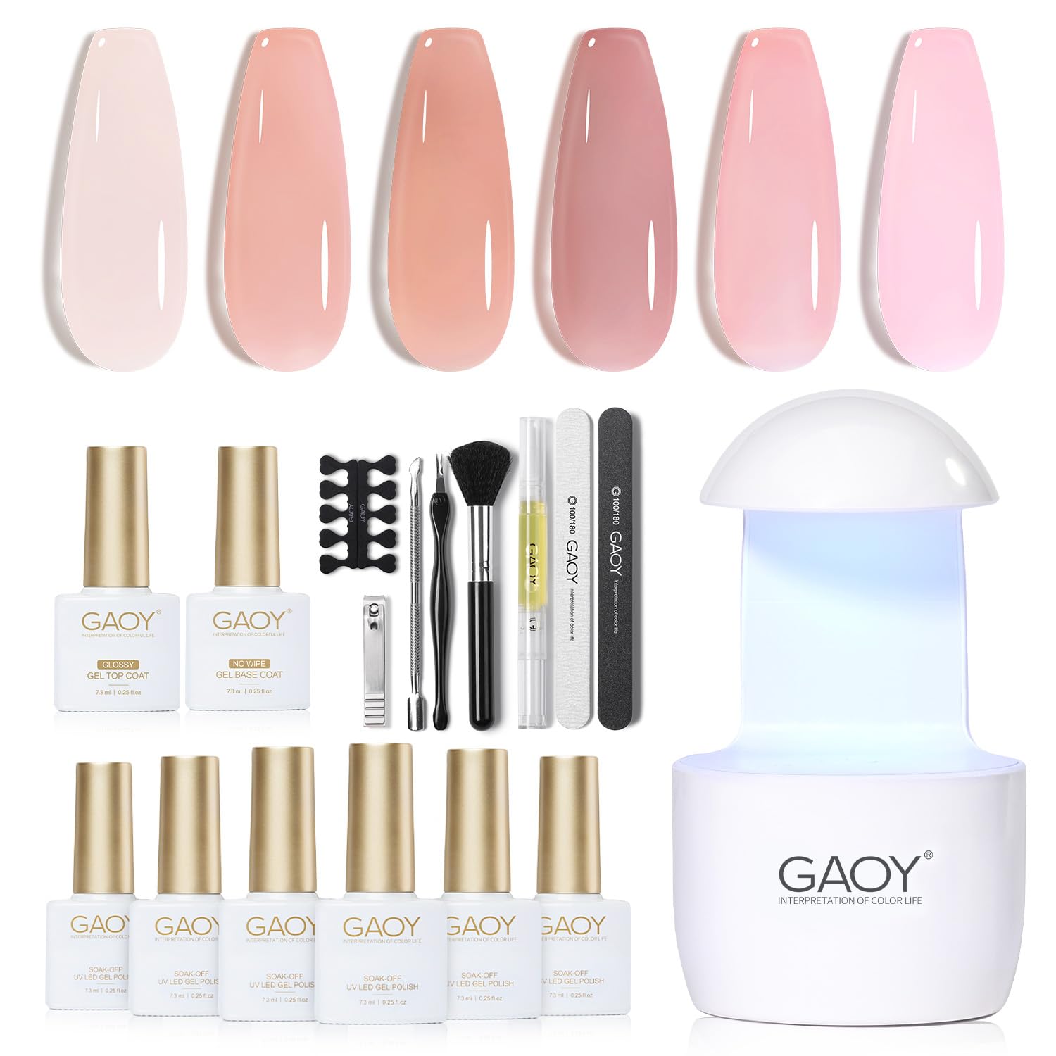 GAOY kit de uñas con gel para empezar en casa y obtener resultados.