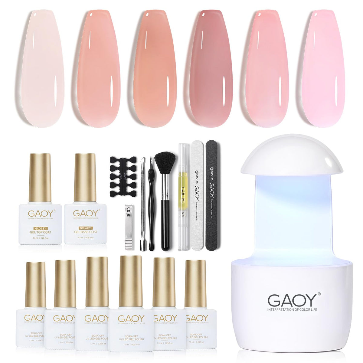 GAOY kit de uñas con gel para empezar en casa y obtener resultados.