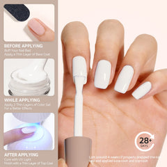 GAOY laca gel blanco 1002 para uñas francesas, acabado nítido.