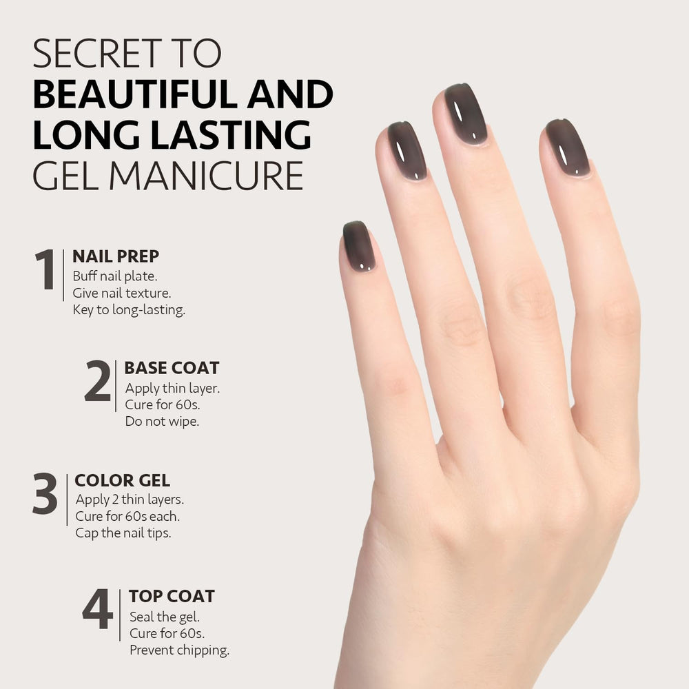 Gaoy Jelly Nude, acabado con brillo tipo gel para uñas naturales.