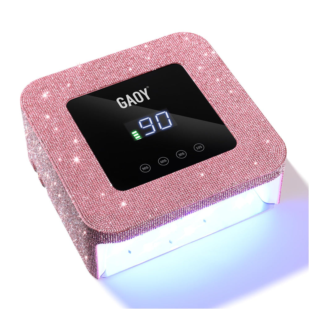 GAOY lámpara UV LED inalámbrica con acabado rosa diamante para uñas gel