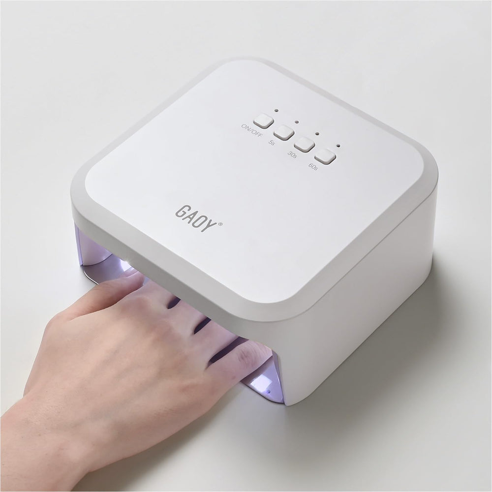 GAOY lampara UV para uñas gel, frente iluminado para secado rápido y uniforme.