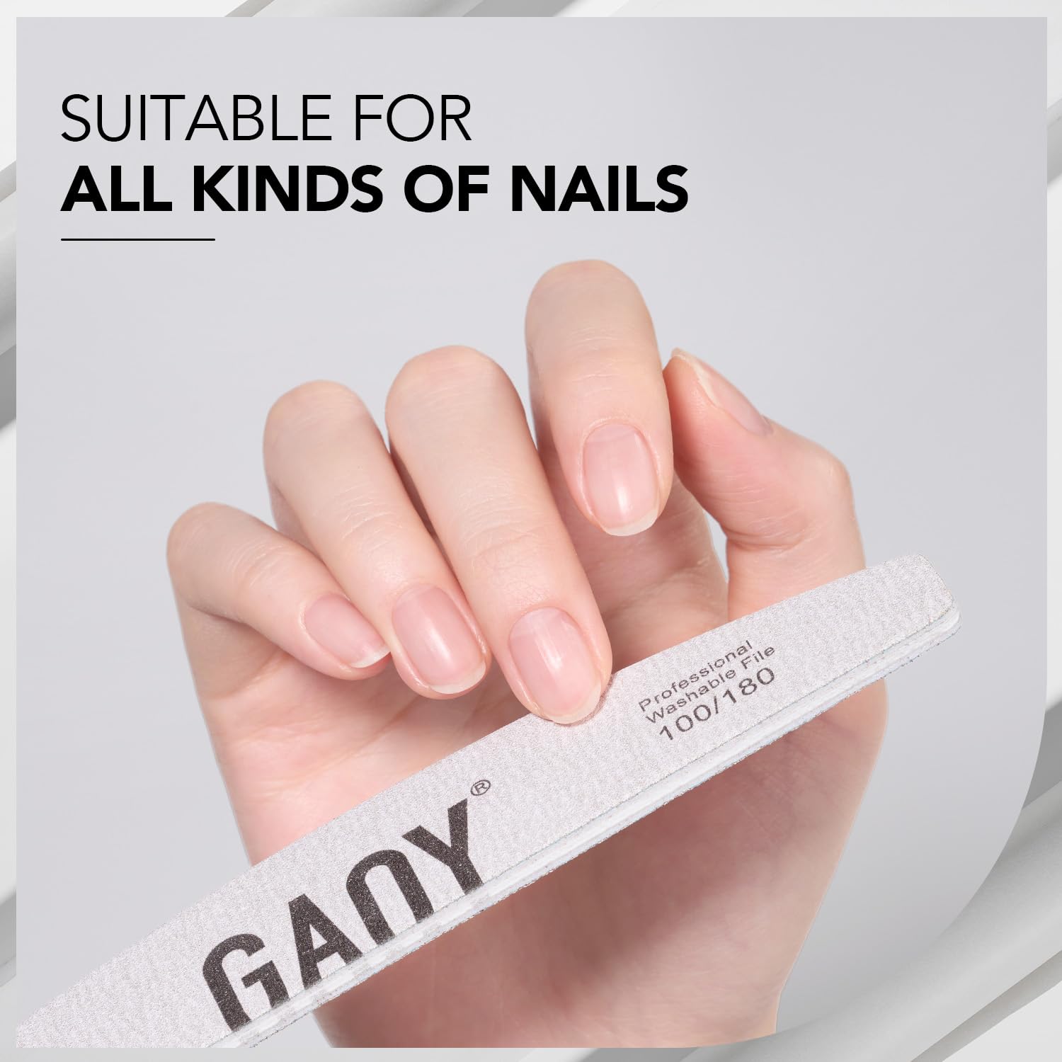 GAOY limas de 100-grano para remover gel con control y acabado suave.