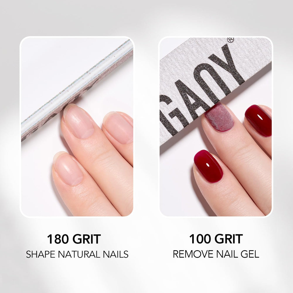 GAOY lima de dos caras con 180-grano para uñas naturales lisas.