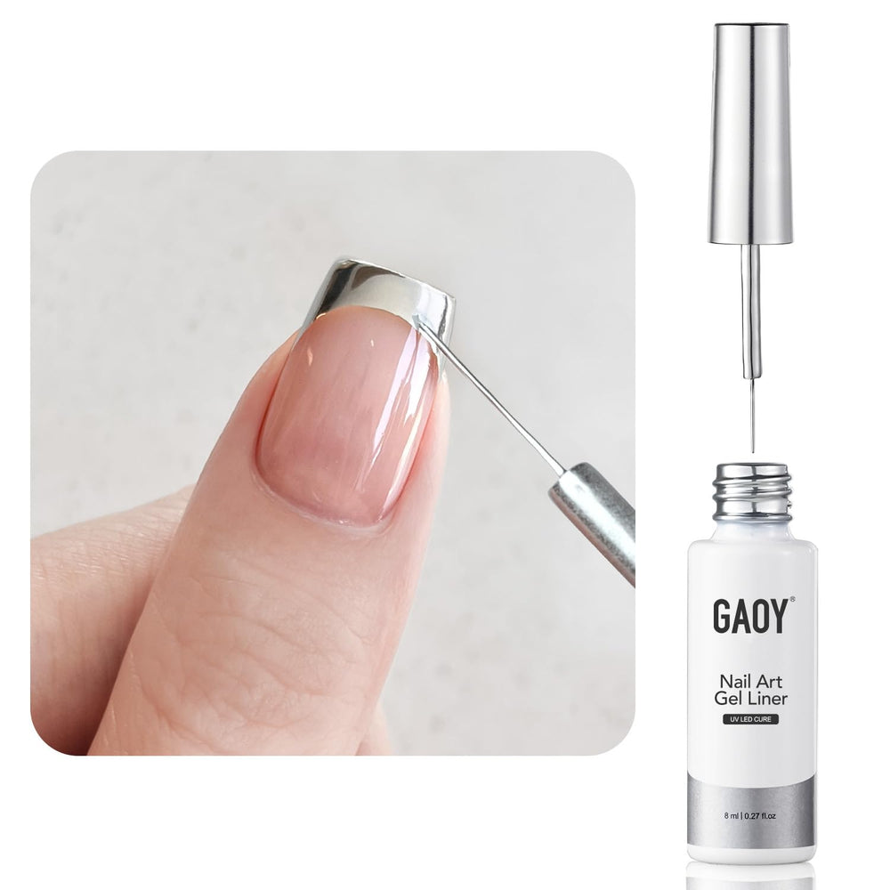 GAOY Lápiz de gel plateado espejado para uñas, acabado espejo llamativo.