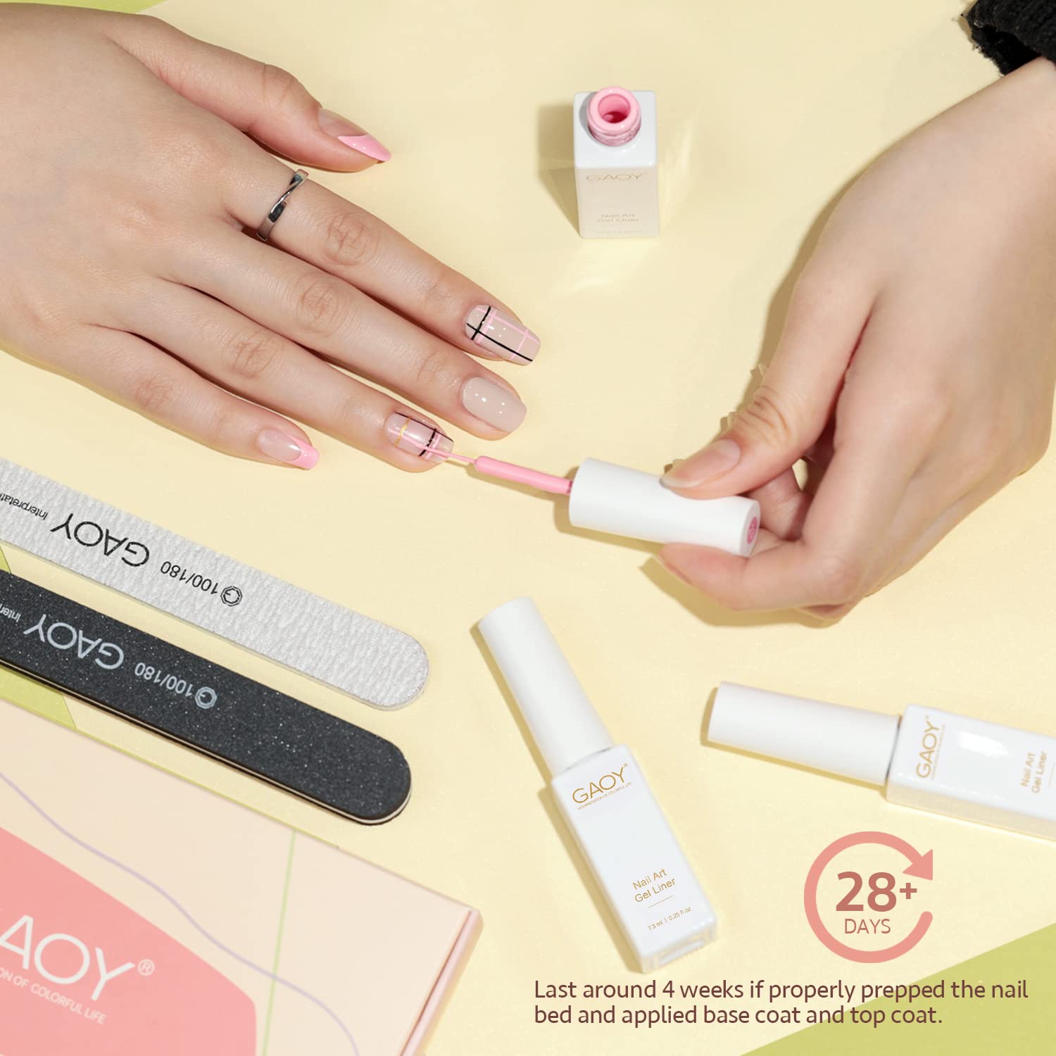 GAOY liner gel uñas francesas: ideal para manicura francesa delicada.