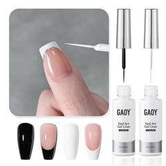 GAOY gel delineador para uñas negro y blanco, ideal para francés elegante