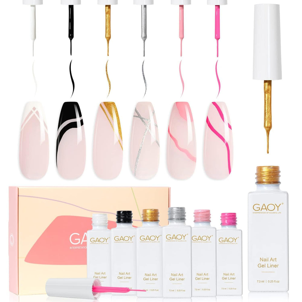 GAOY liner gel uñas negro: precisión para líneas limpias y detalles.