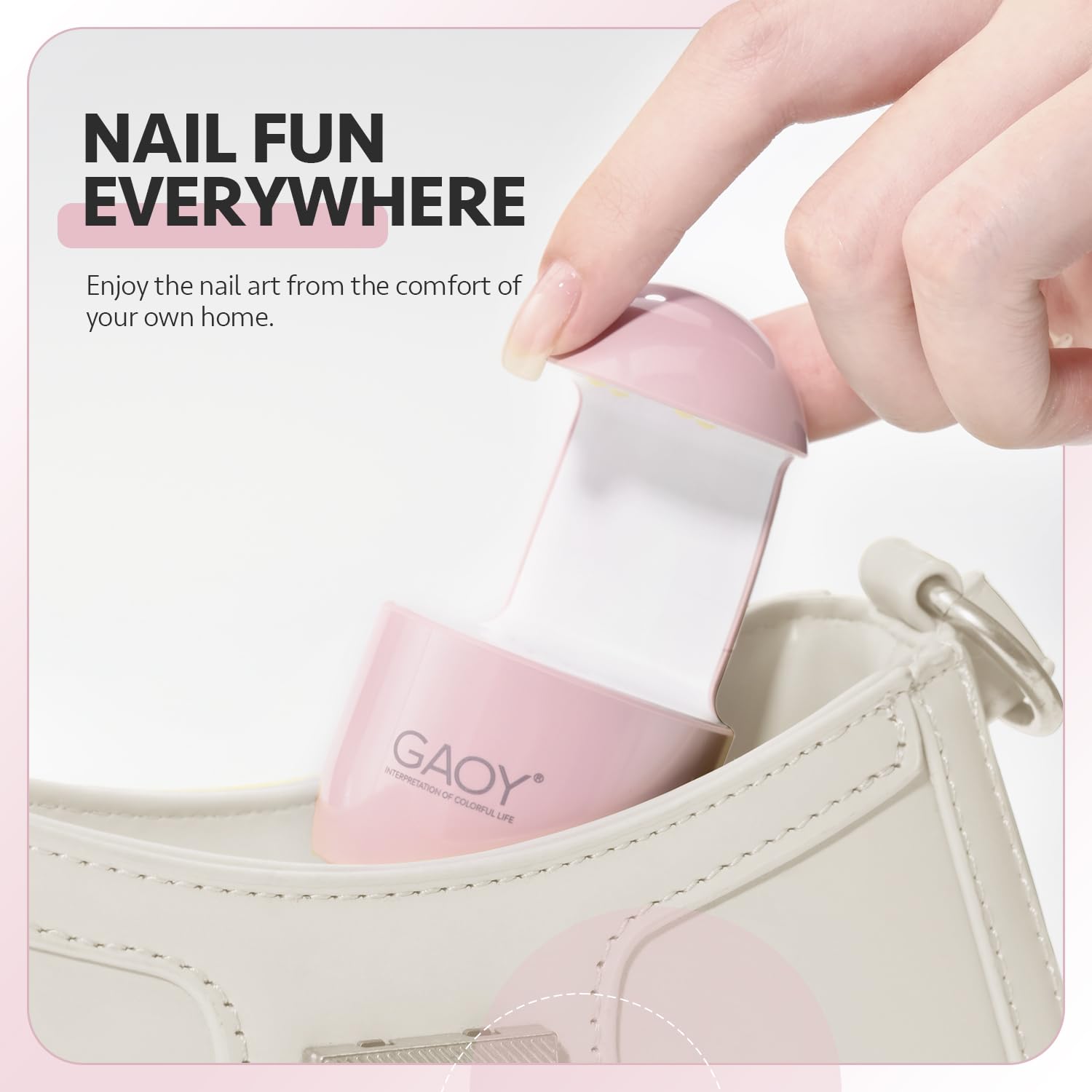 GAOY lámpara UV mini para uñas, espacio amplio para extensiones.