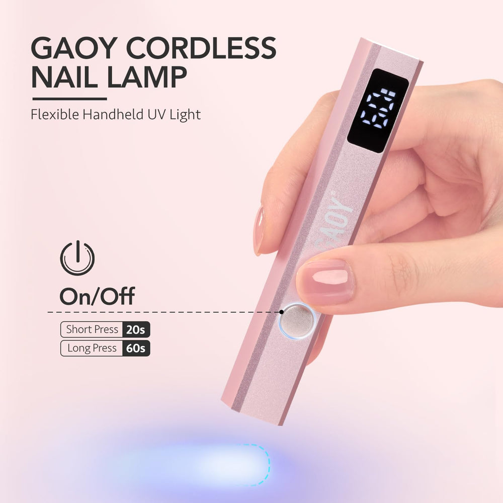 GAOY luz UV portátil para uñas, uso cómodo en cualquier lugar.