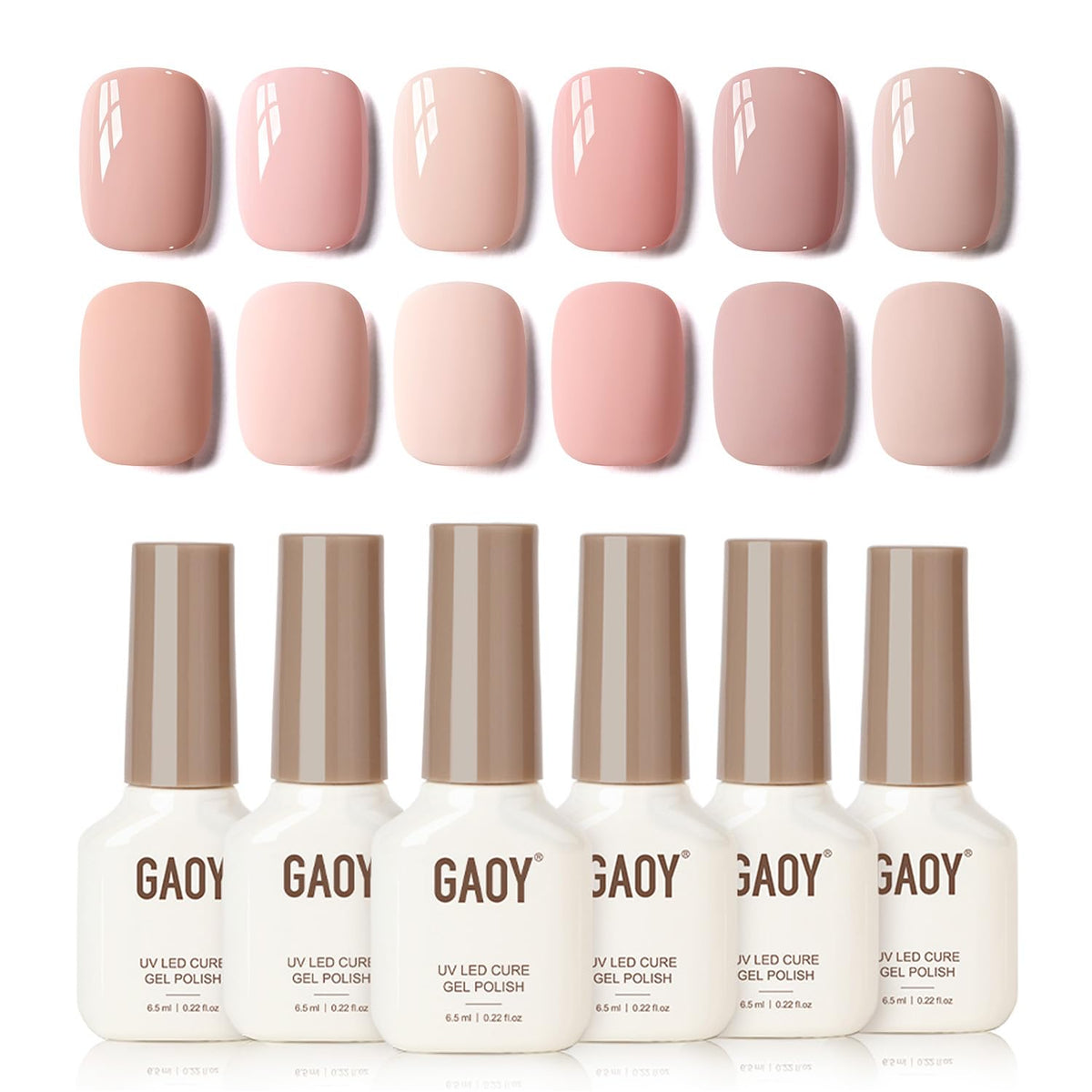 GAOY Macarons gel uñas tono durazno rosado, ideal para look suave en casa