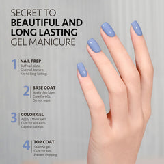 GAOY manicura en casa con esmalte gel azul para look profesional.