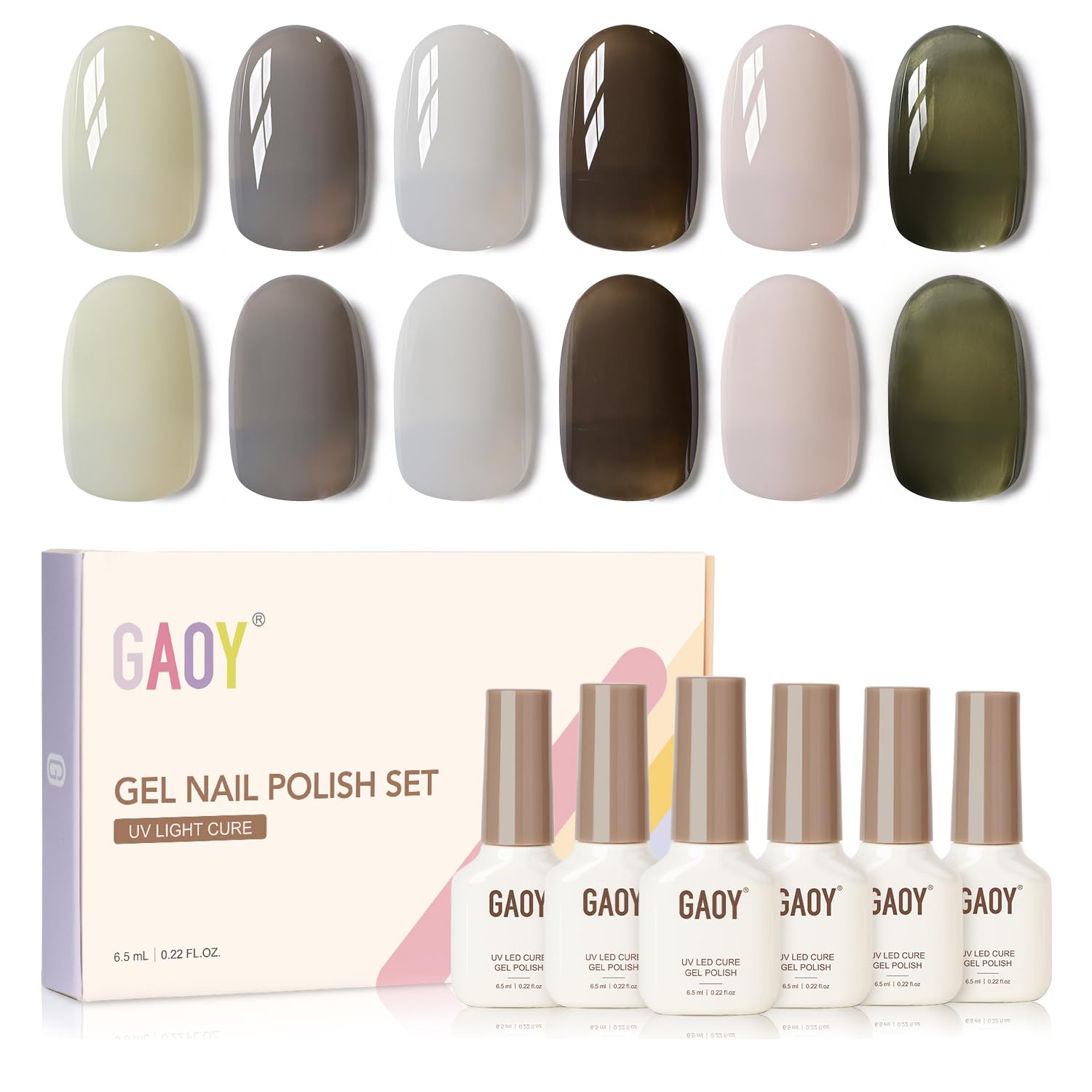 GAOY Milky Black Gel nude cremoso para uñas elegantes.