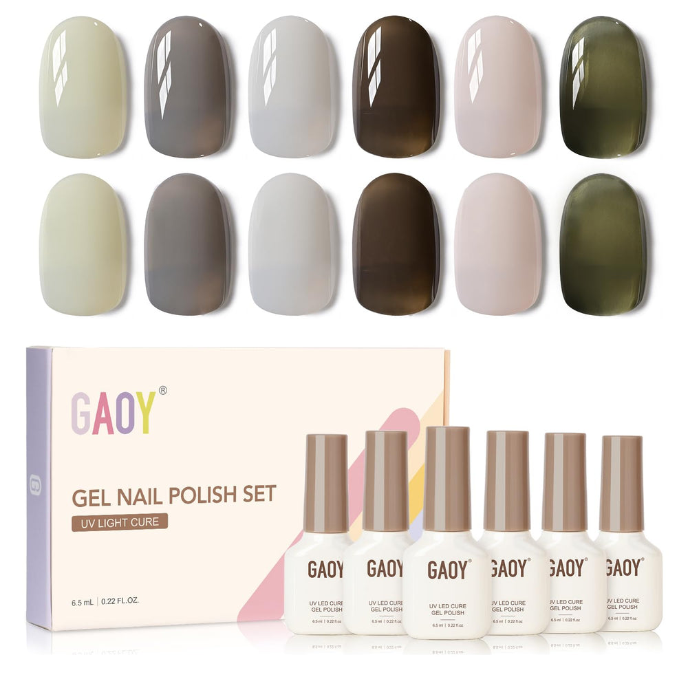 GAOY Milky Black Gel nude cremoso para uñas elegantes.
