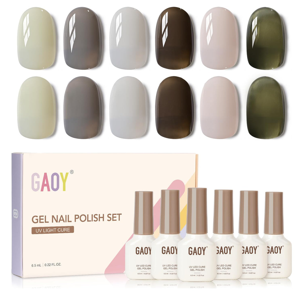 GAOY Milky Black Gel nude cremoso para uñas elegantes.