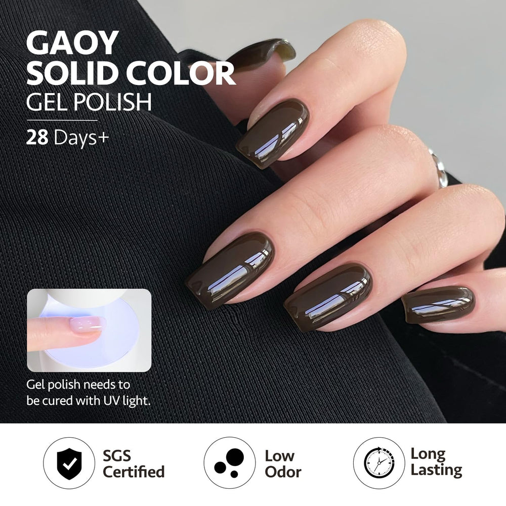 GAOY Milky Black Gel verde menta para detalles modernos en manicura.