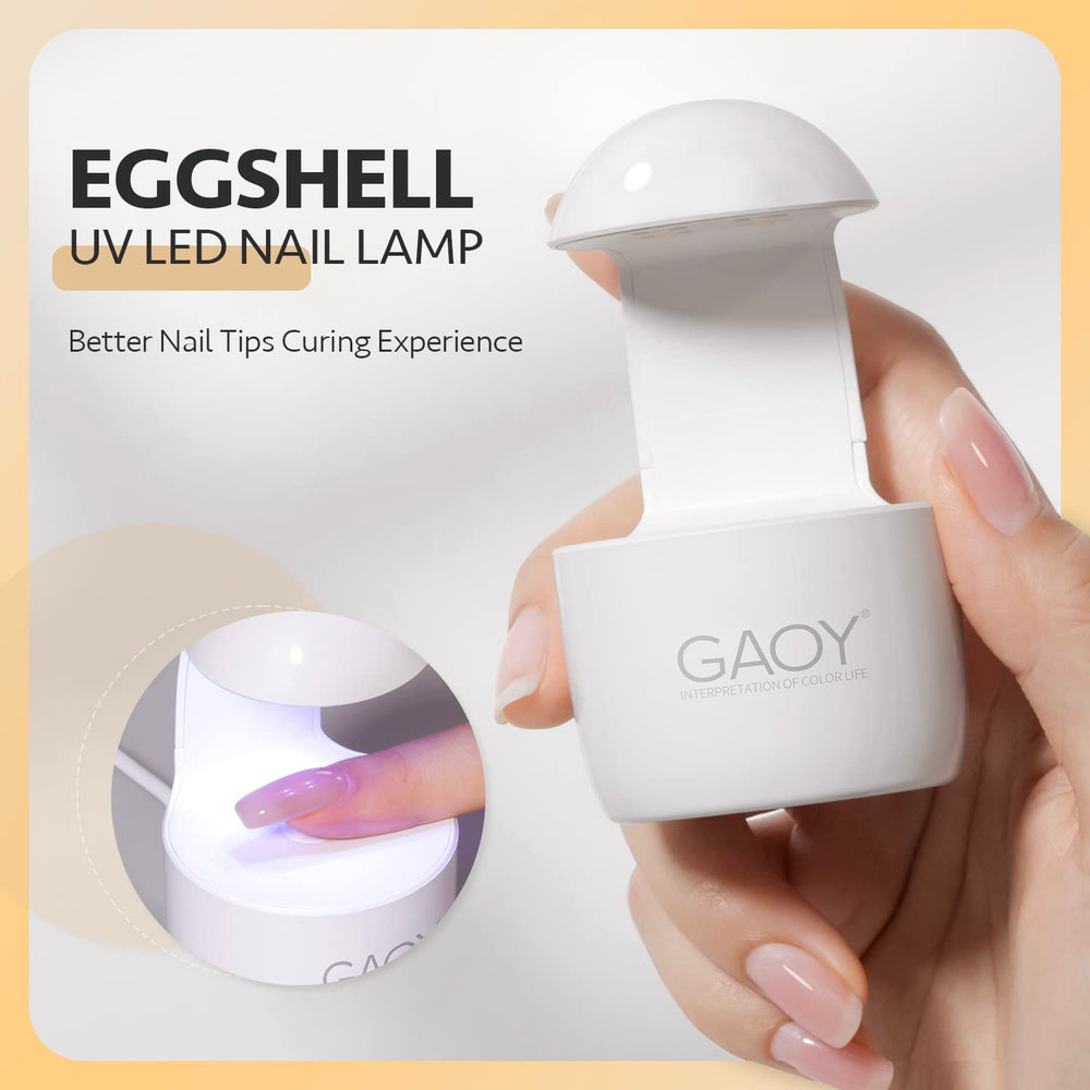 GAOY Mini UV Lámpara Uñas, acabado cáscara de huevo para secado eficiente.