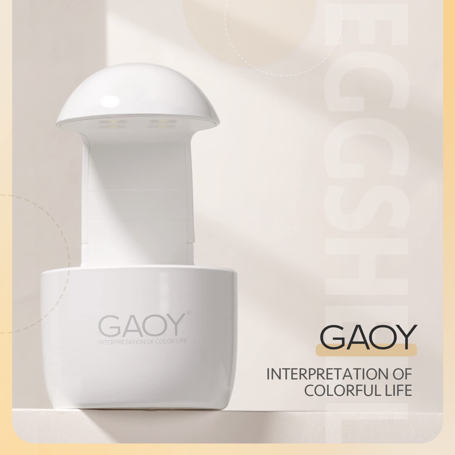 GAOY Mini UV Uso portátil, cabe en la palma para retoques rápidos.