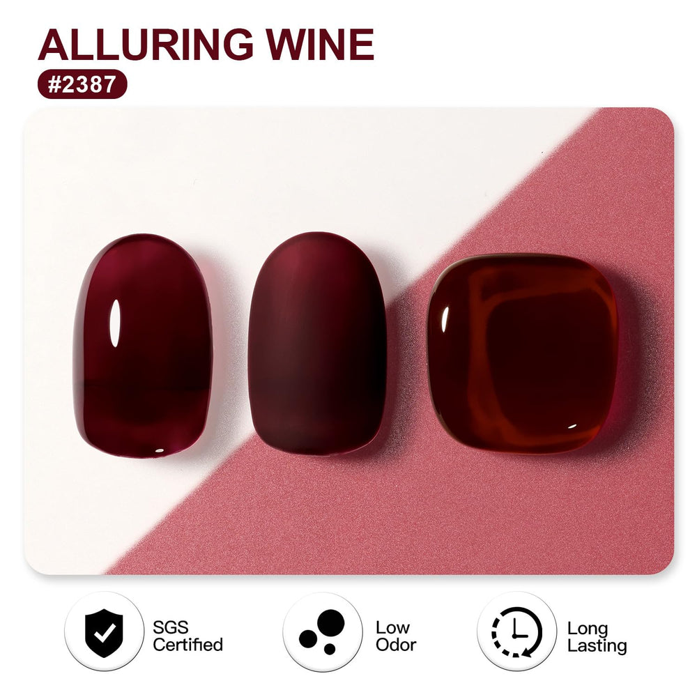 Muestras de tono vino GAOY para planificar diseños únicos en uñas.