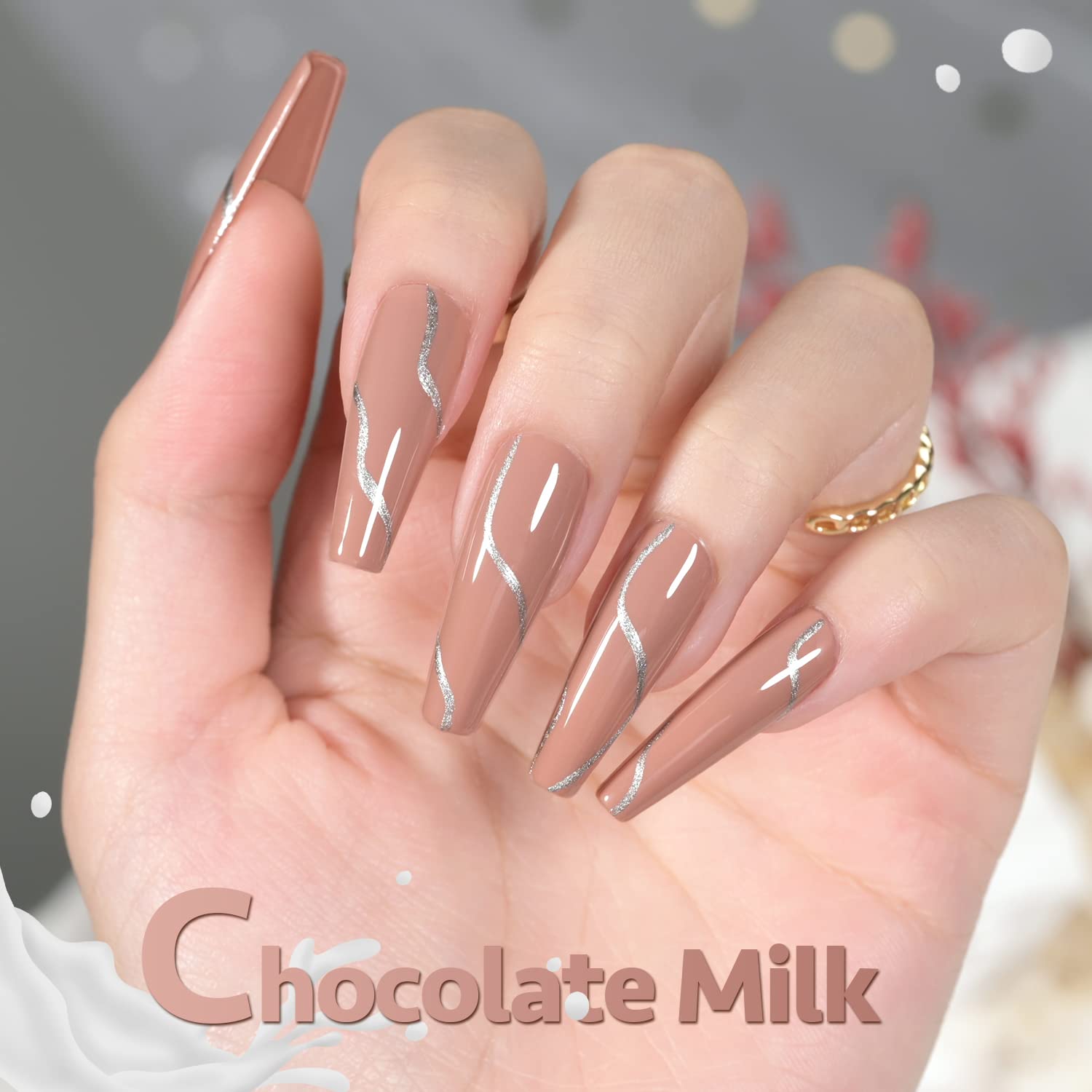 GAOY esmalte gel nude marrón, botella de 16 ml para diseños duraderos
