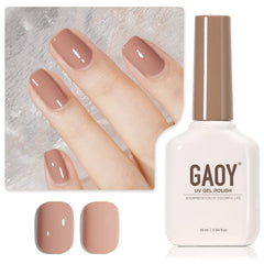 GAOY esmalte gel nude marrón en envase para manicura en casa