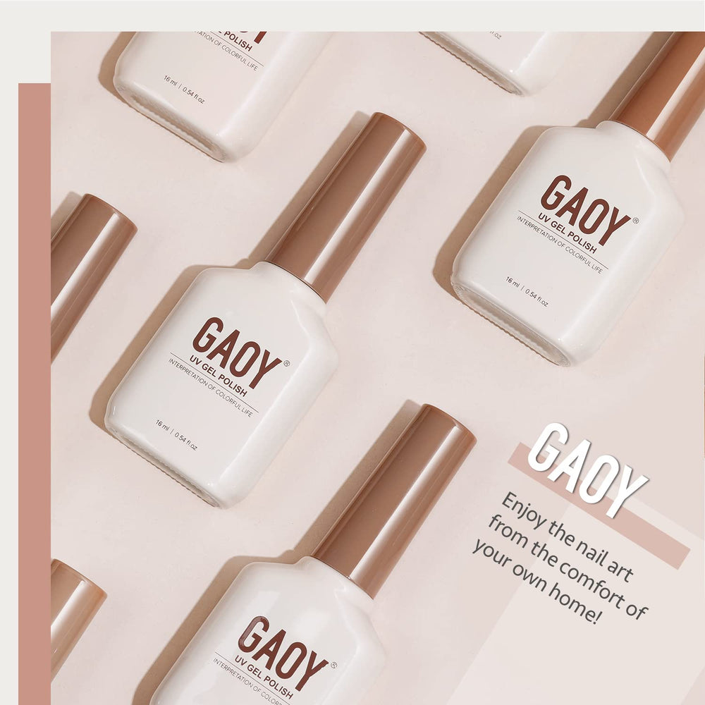 GAOY esmalte gel nude marrón para manicura terminada con acabado brillante