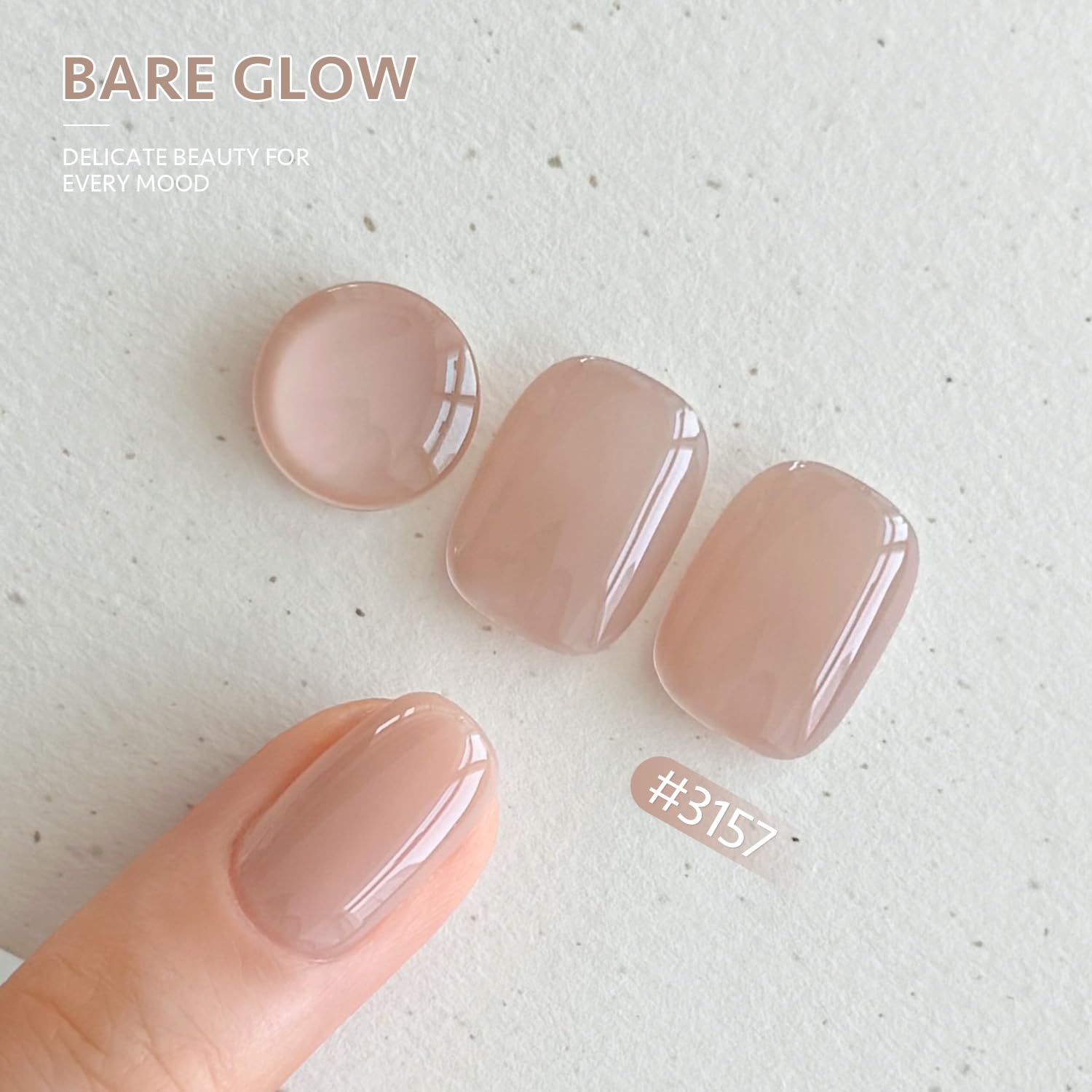 GAOY Nude Jelly Gel facilita capas suaves para un acabado claro y elegante.