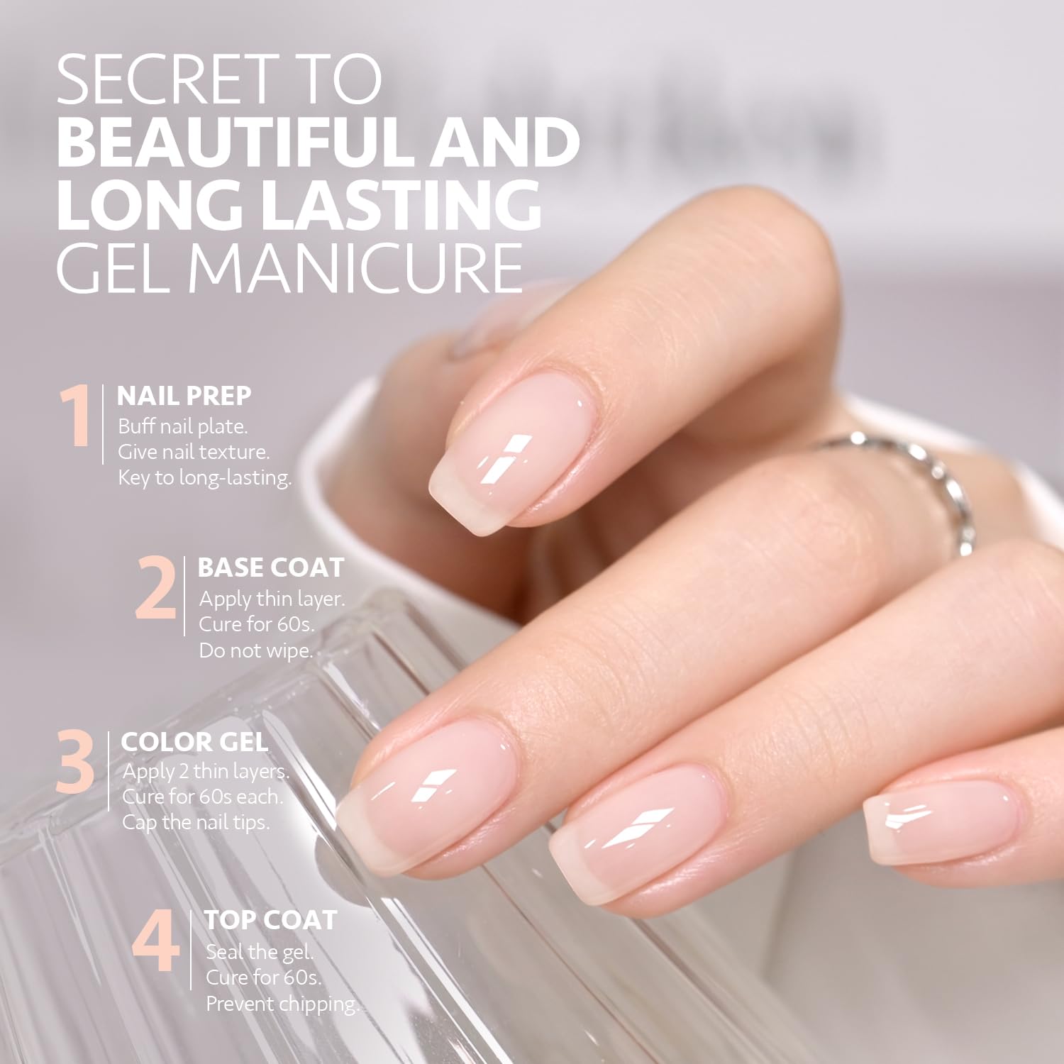 GAOY Nude Jelly Gel – acabado jelly brillante para uñas modernas.