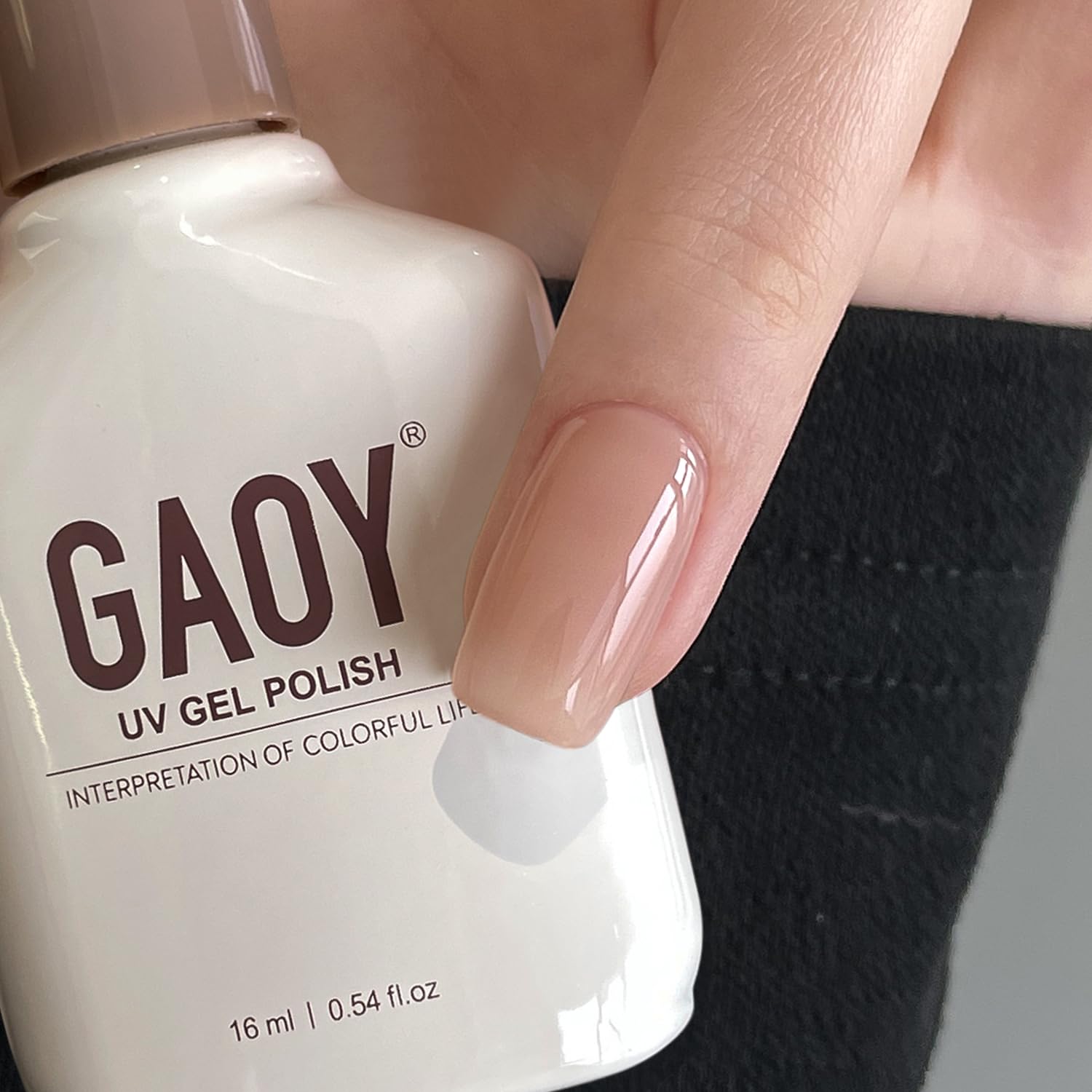 GAOY Nude Jelly Gel curado con UV/LED 60 segundos para secado rápido.