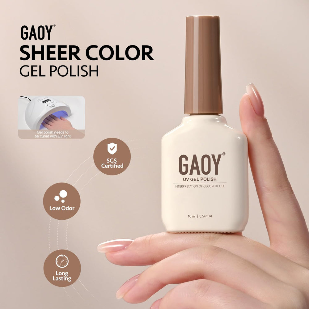 GAOY Nude Jelly Gel facilita una manicura casera con resultados naturales y duraderos.