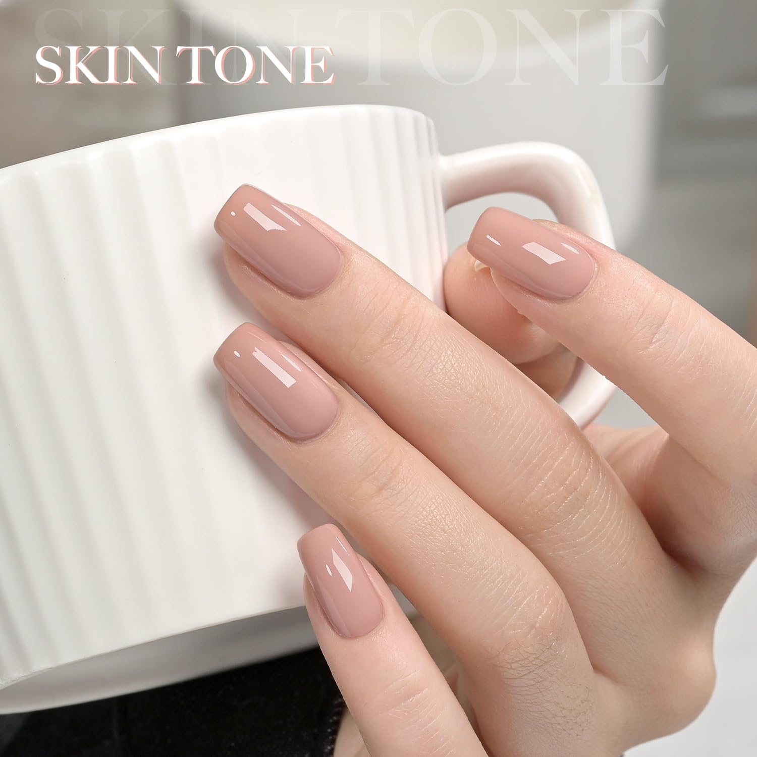 GAOY six-color beige palette ideal for neutral manicures and nail art