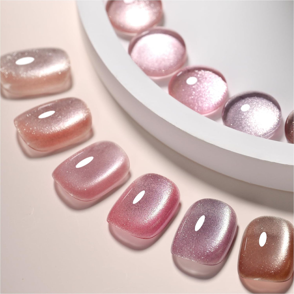 GAOY Océano Rosa: ojo-gato esmalte gel conjunto para brillo deslumbrante en casa.