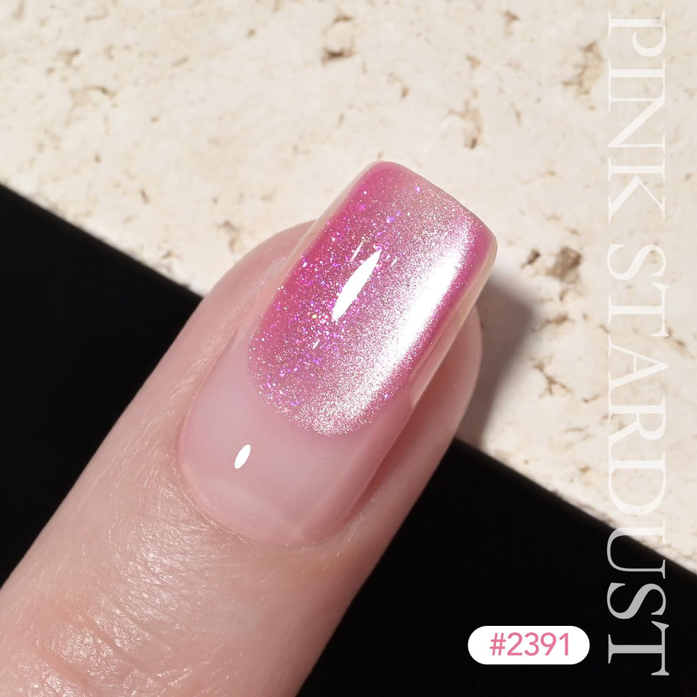 GAOY Pink Cat Eye Gel primer plano muestra el efecto ojo de gato