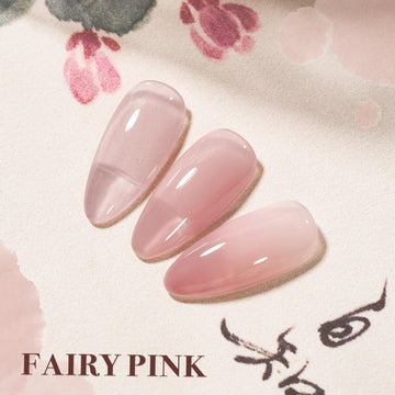 GAOY Esmalte gel translúcido rosado, uñas terminadas con brillo suave y natural.