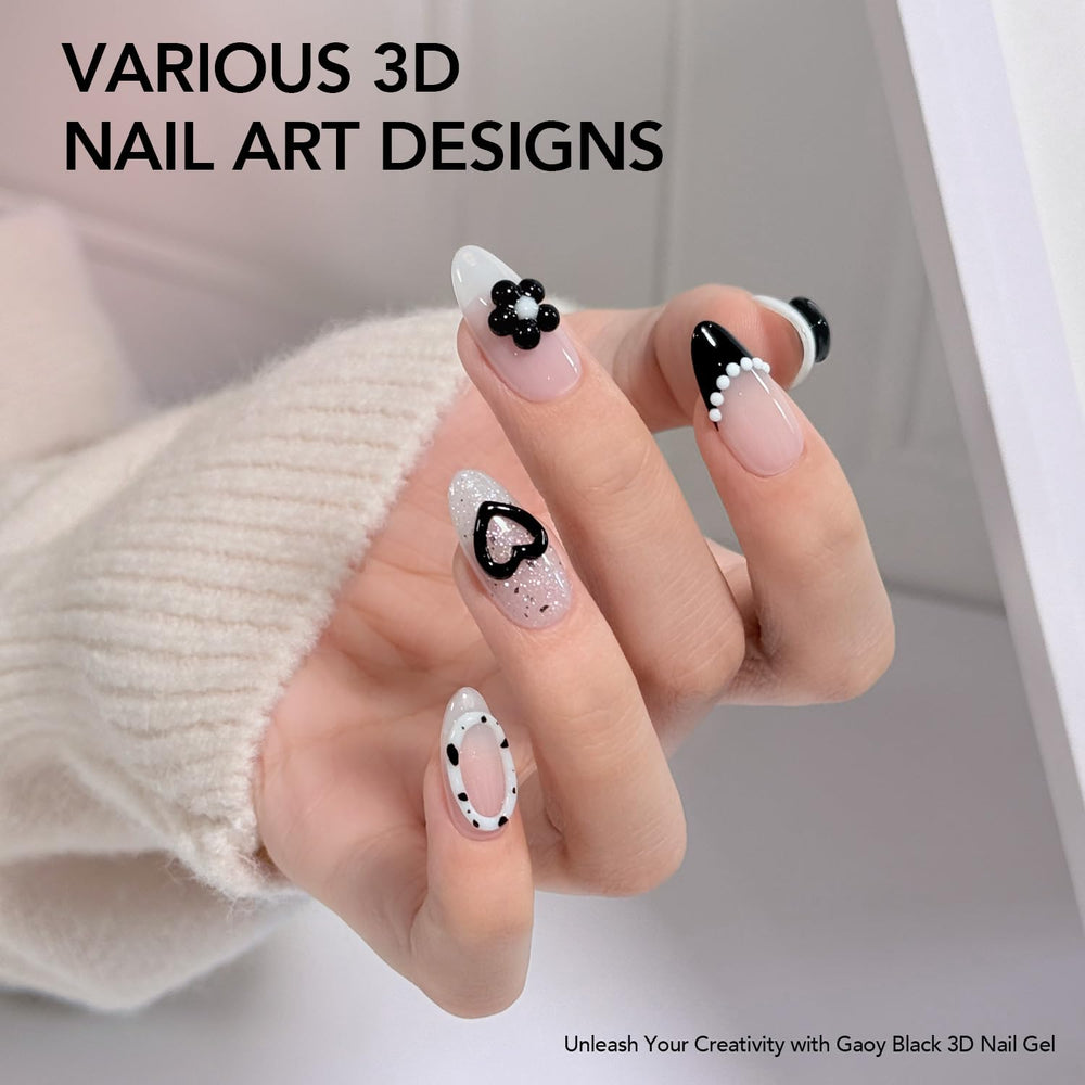 GAOY Gel para pintura 3D de uñas permite diseños nítidos y duraderos.