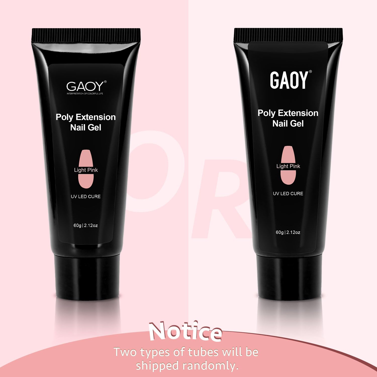 GAOY gel poligel 60 g, acabado natural para uñas elegantes