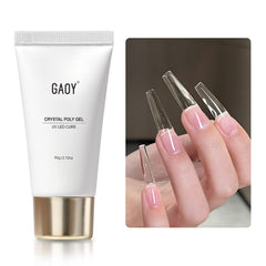 GAOY poligel cristal transparente para uñas, acabado claro y sin burbujas para manicuras duraderas.