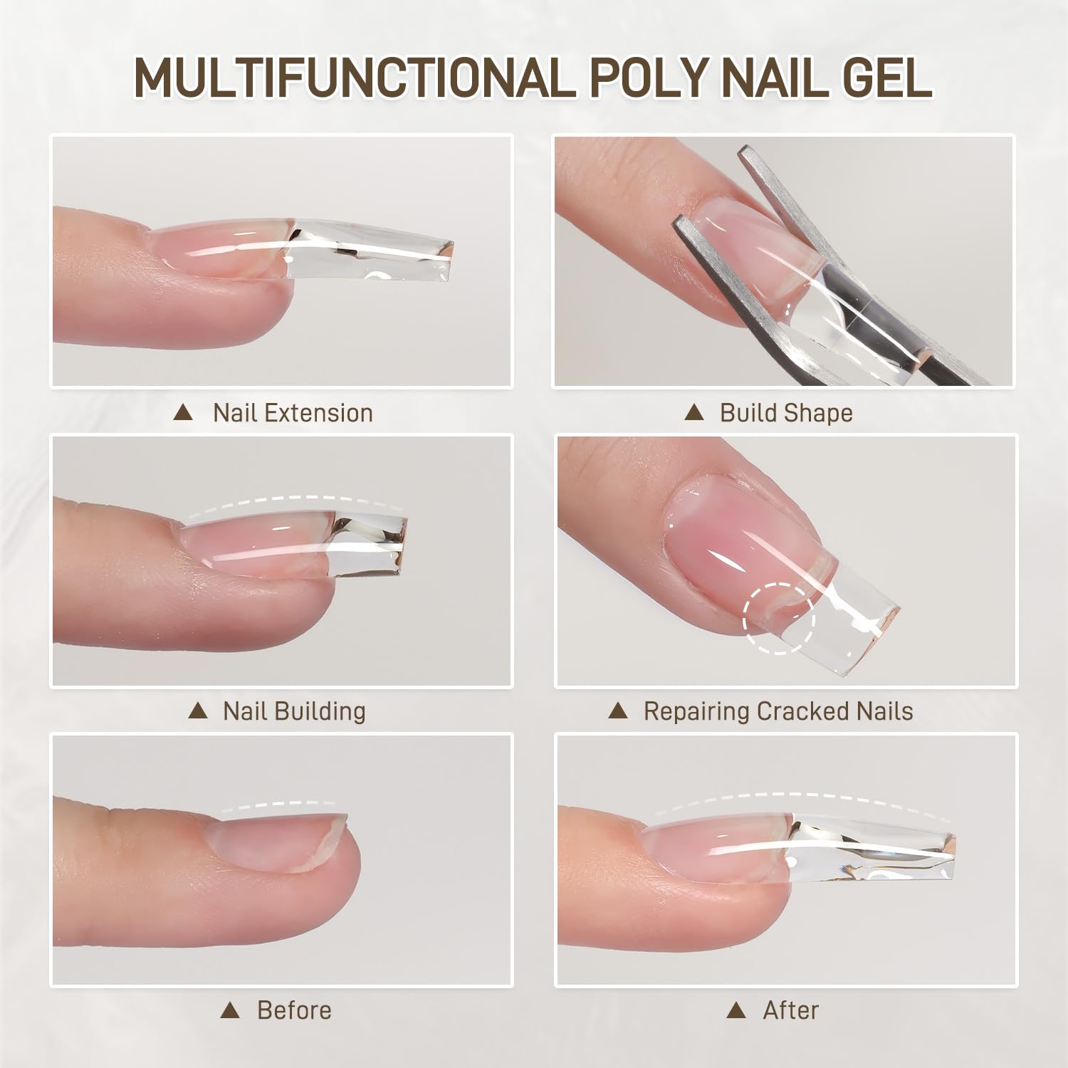 GAOY poligel uñas brillantes y uniformes, ideal para acabado profesional en casa.